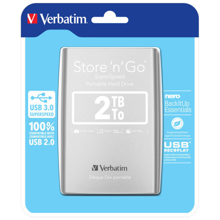 Alles VERBATIM prijenosni HDD  USB 3.0 2,5" 2TB SREBRNI