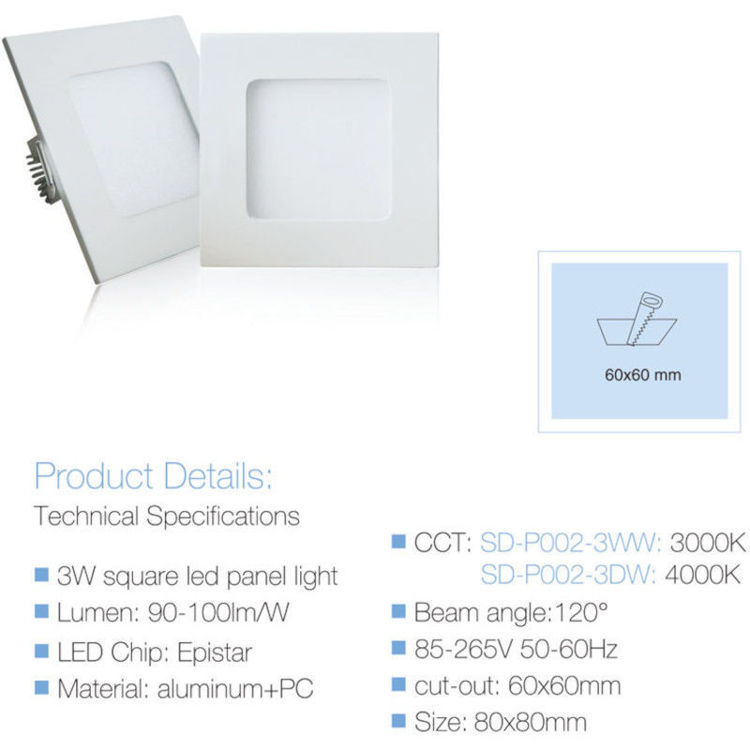 Alles Panel LED ugradbeni SD-P002-3WW