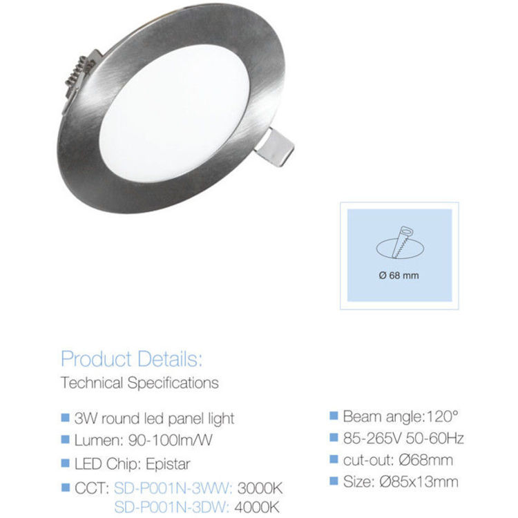 Alles Panel LED ugradbeni SD-P001N-3DW