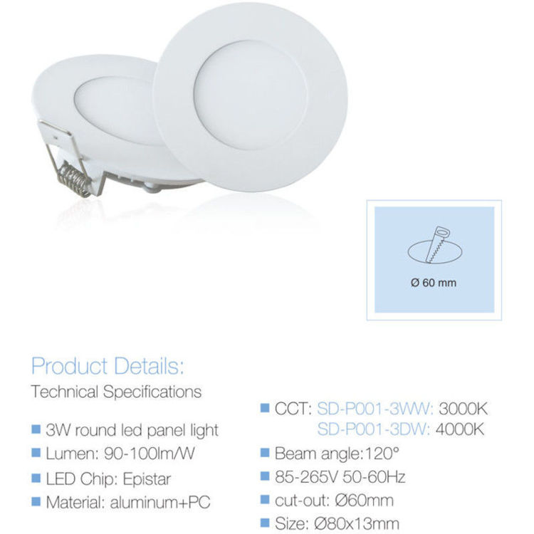 Alles Panel LED ugradbeni SD-P001-3DW