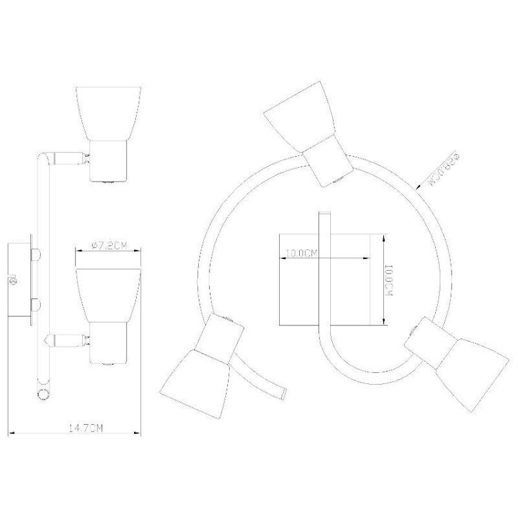 Alles GLOBO svjetiljka PARRY 54530-3 3xE14