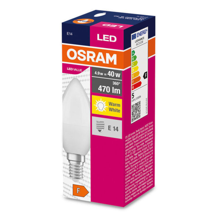 Alles OSRAM LED žarulja VALUE CLAS B 40 FR 4.9 W/2700 K E14