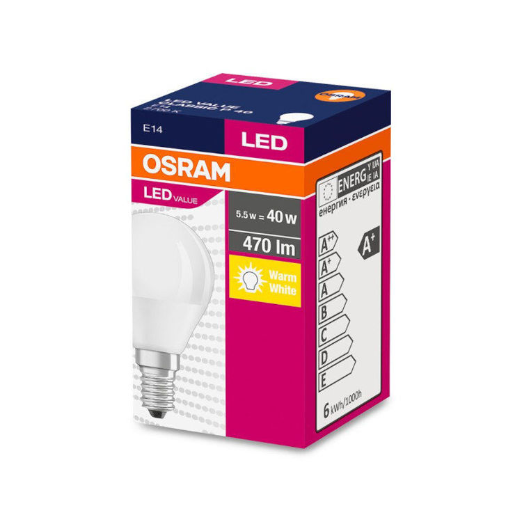 Alles OSRAM LED žarulja VALUE CLAS P 40 FR 4.9 W/2700 K E14