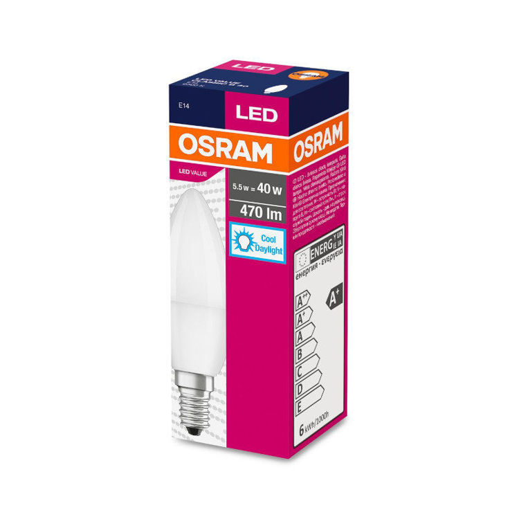 Alles OSRAM LED žarulja VALUE CLAS B 40 FR 4.9 W/6500 K E14