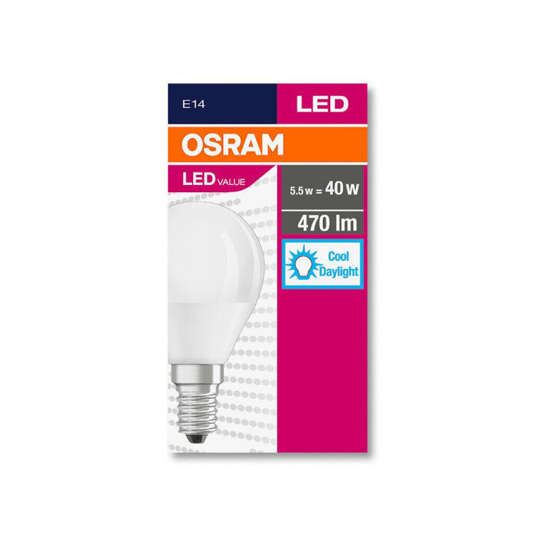 Alles OSRAM LED žarulja VALUE CLAS P 40 FR 4.9 W/6500 K E14