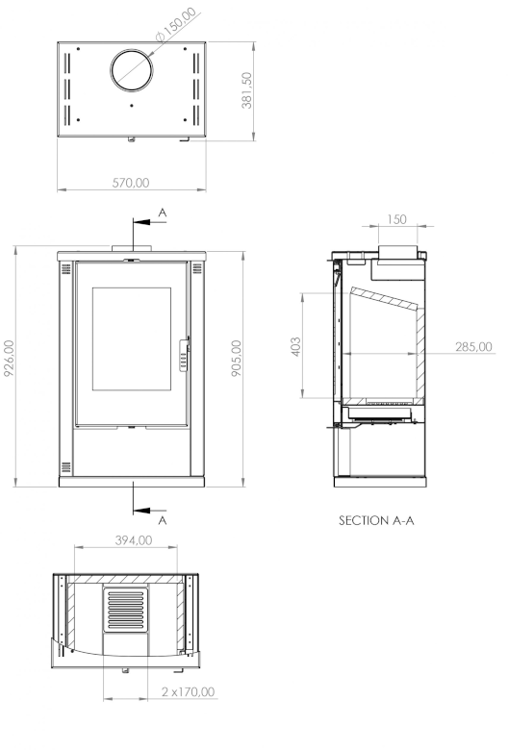 Alles PRITY kamin VERSO LHEIA BLACK