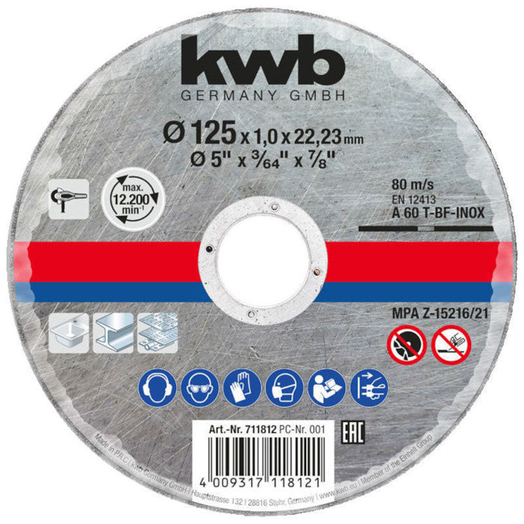 Alles Paket 100 x KWB rezna ploča 125x1mm + 1 x EINHELL brusilica kutna TC-AG 125