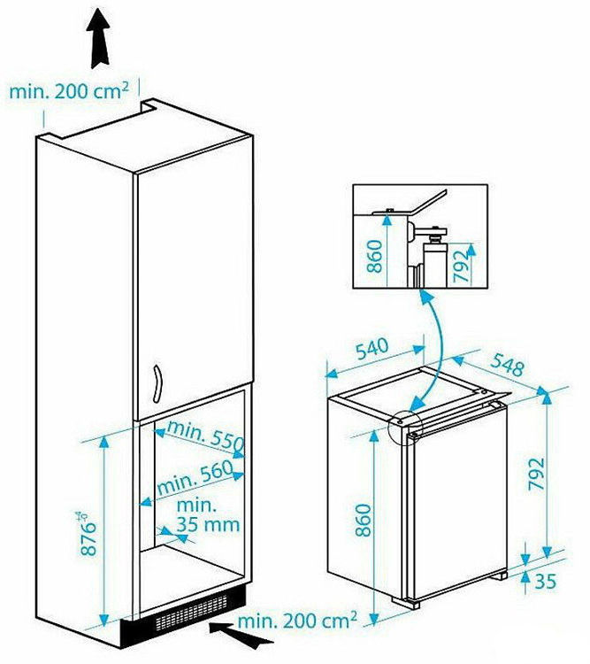 Alles BEKO hladnjak ugradbeni B1753HCN