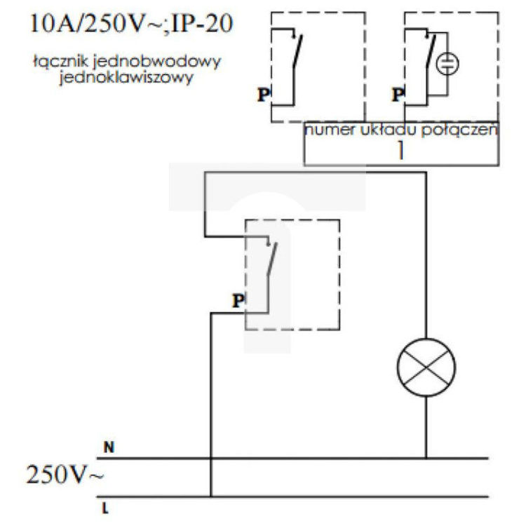 Alles TIMEX-ELEKTRO prekidač obični WP-1 Op BI