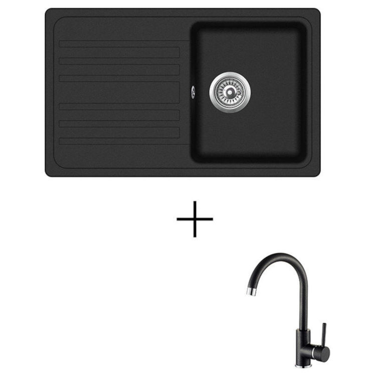 Alles AQUASANITA Set Notus SQ101-W + SHR J BLACK METALLIC