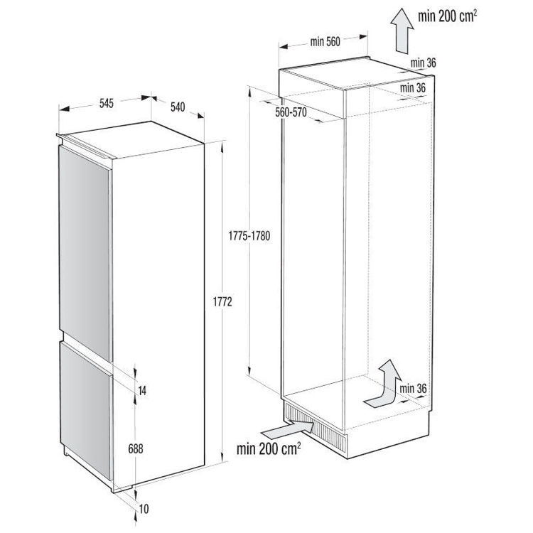 Alles GORENJE hladnjak ugradbeni kombinirani NRKI2181E1