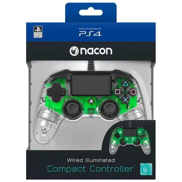 Alles BIGBEN kontroler PS4 Nacon Compact Light Wired, PROZIRNO-ZELENI