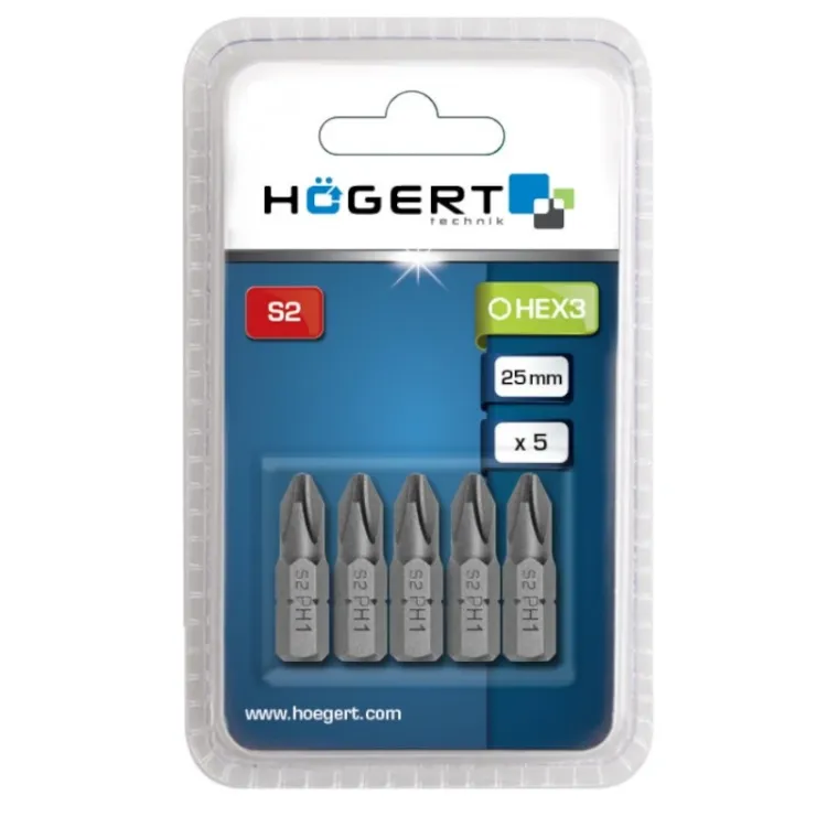 Alles HOGERT bit PH1 25mm S2 STEEL HT1S301