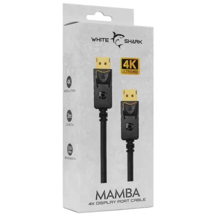 alles WHITE SHARK kabel MAMBA DP-DP M/M 2M 4K@60Hz