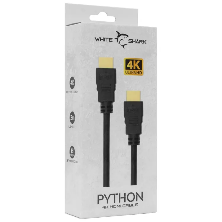 alles WHITE SHARK kabel PYTHON HDMI-HDMI 2.0 M/M 2M 4K@60Hz