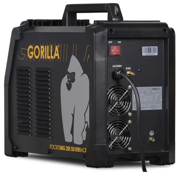Slika IWELD inverter aparat za zavarivanje GORILLA POCKETMIG 205 SILVERBACK