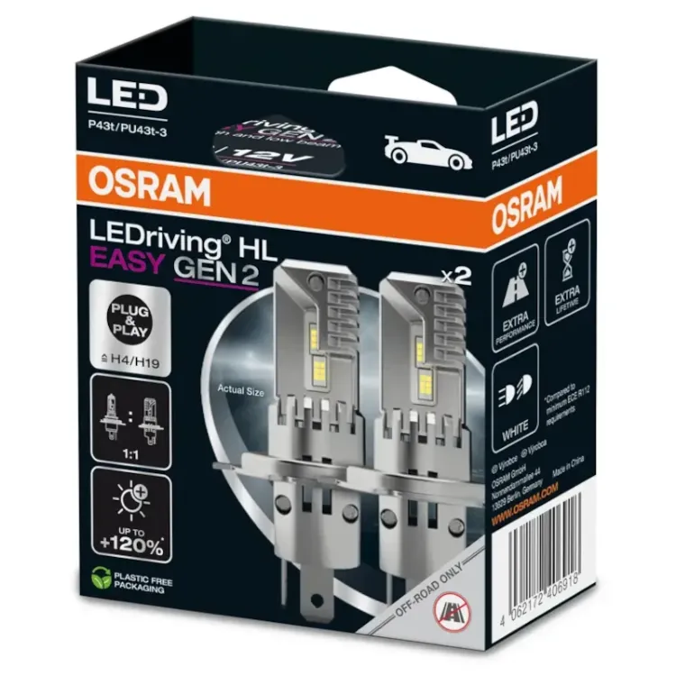 Alles OSRAM auto žarulja LEDriving HL Easy H4 12V 25W/6500K Duo