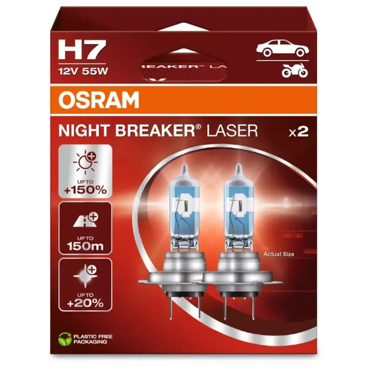 Alles OSRAM auto žarulja Night Breaker Laser H7 12V 55W Duobox