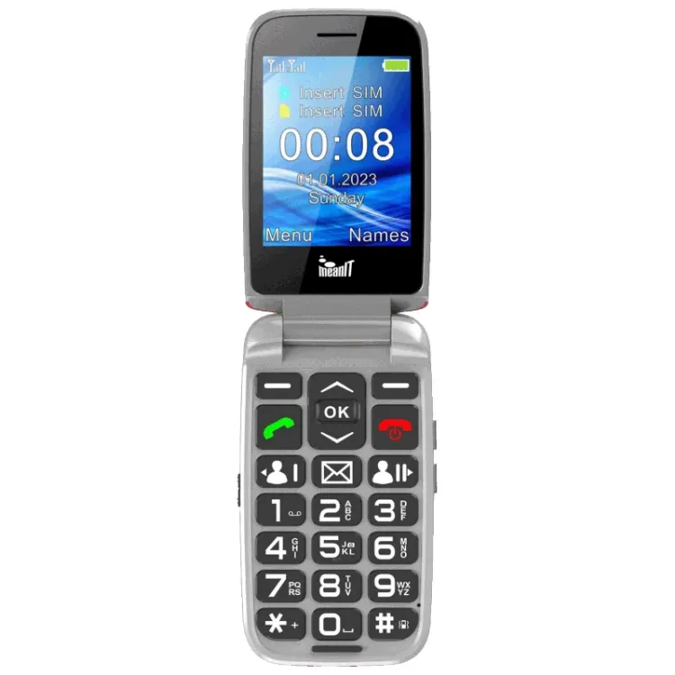 Alles MEANIT mobilni telefon SENIOR FLIP MAX CRVENI