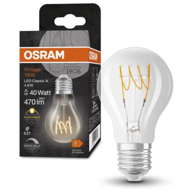 Alles OSRAM LED žarulja Vintage 1906 CLASS A 4.8W/2700K E27