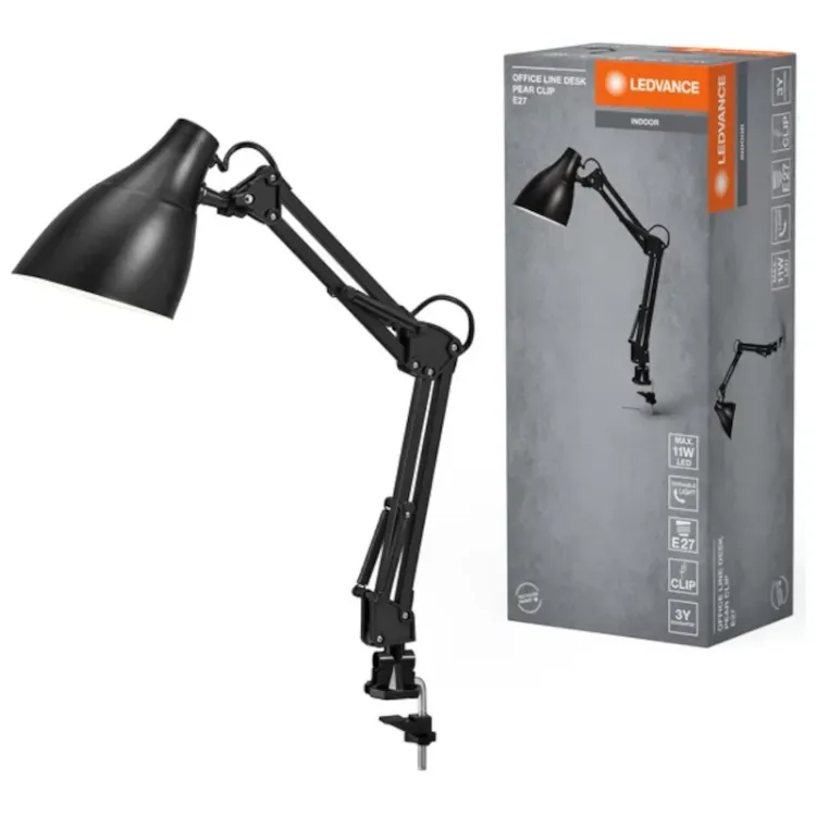 Alles LEDVANCE stolna svjetiljka OFFICE LINE DESK PEAR CLIP E27 CRNA