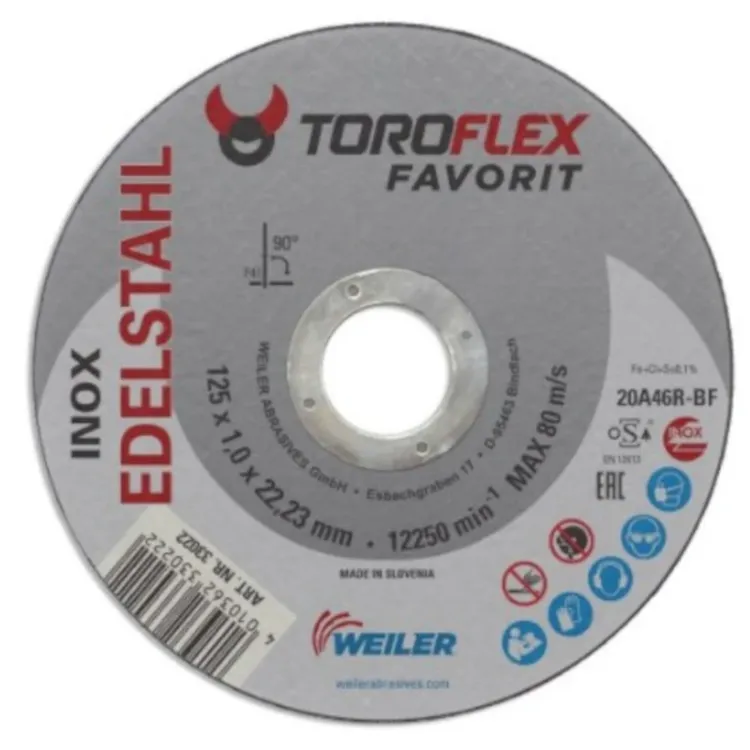 Alles TOROFLEX LITE ploča rezna za inox 125X1X22 A46R-BF