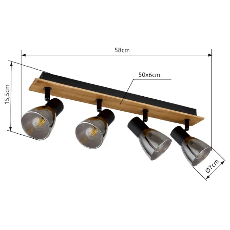 Alles GLOBO stropna svjetiljka CLAUDE 54307-4W