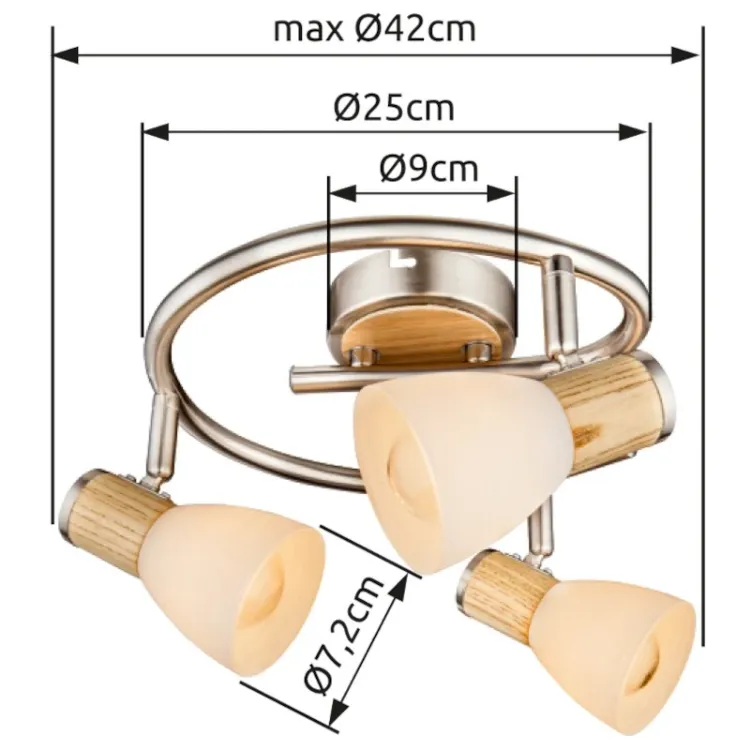 Alles GLOBO stropna svjetiljka GYLFI 54352-3
