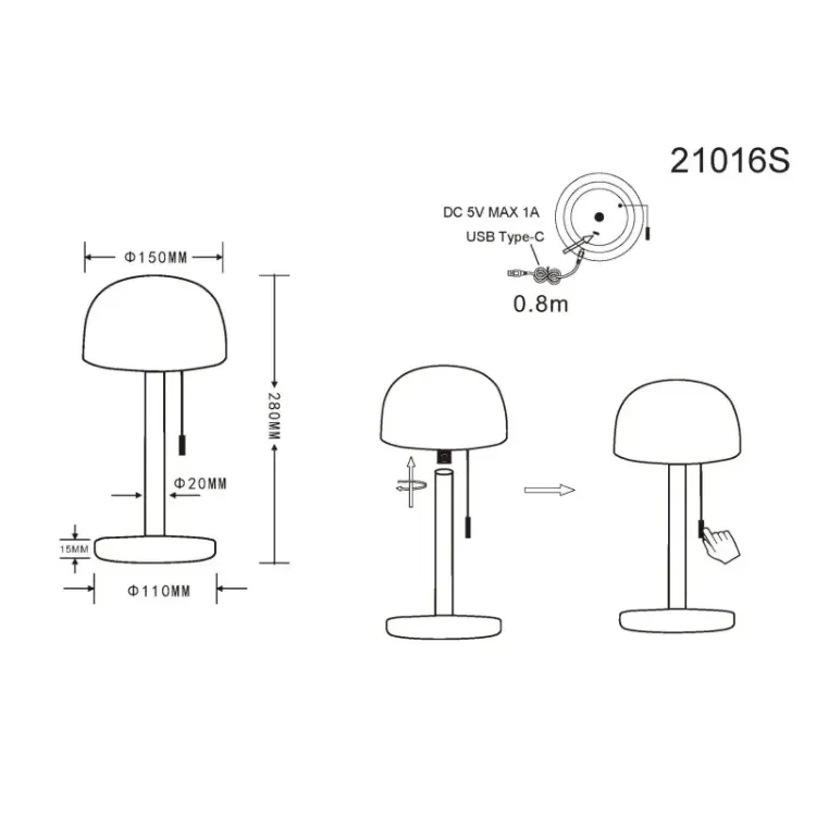Alles GLOBO stolna svjetiljka NORMAN 21016S