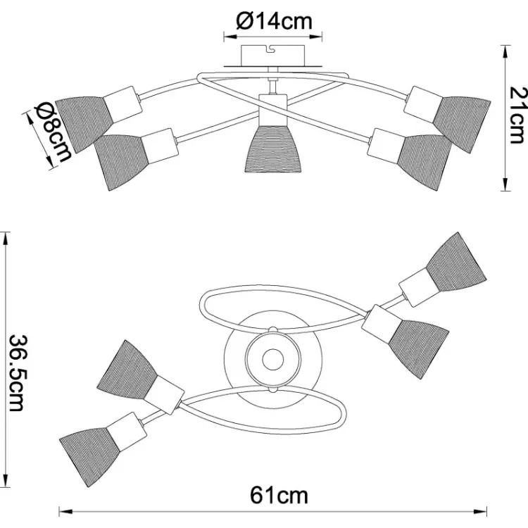 Alles GLOBO stropna svjetiljka PANNA 54533-5D