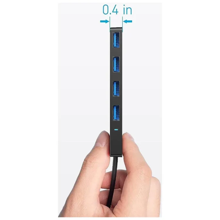 Alles ANKER USB-C hub ULTRA SLIM 4-portni CRNI