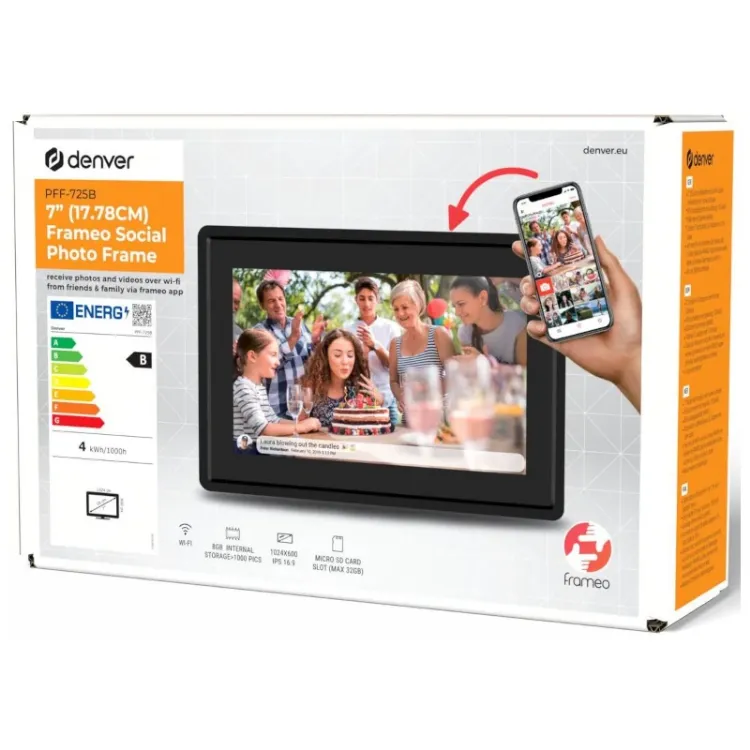 Alles DENVER okvir digitalni PFF-725 CRNI