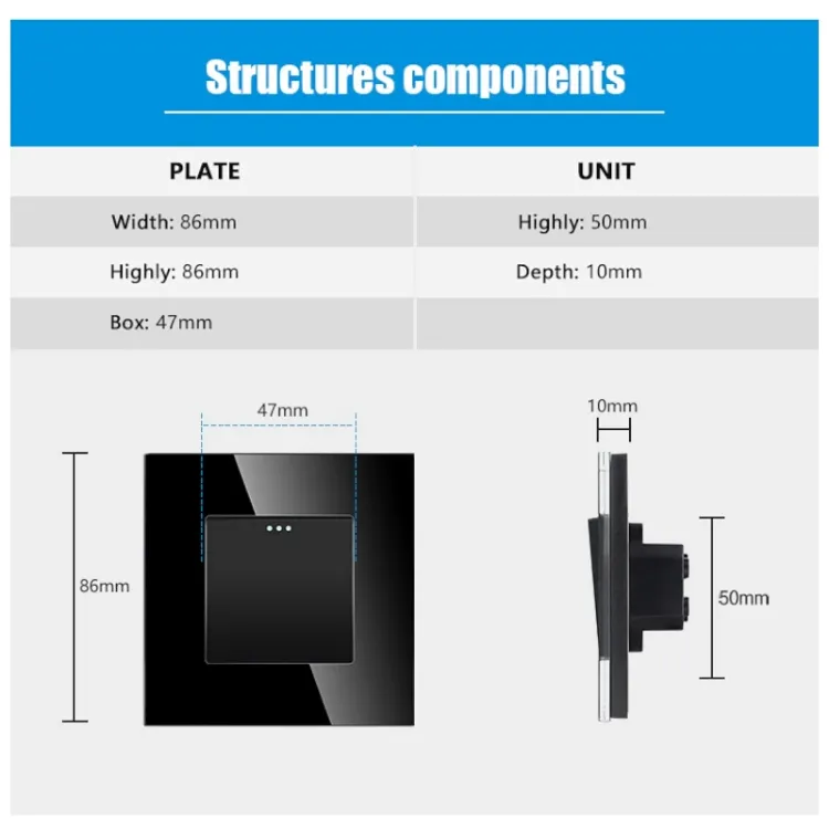 Alles DESIGN LINE jednopolni mehanički prekidač s indikacijom CRNI