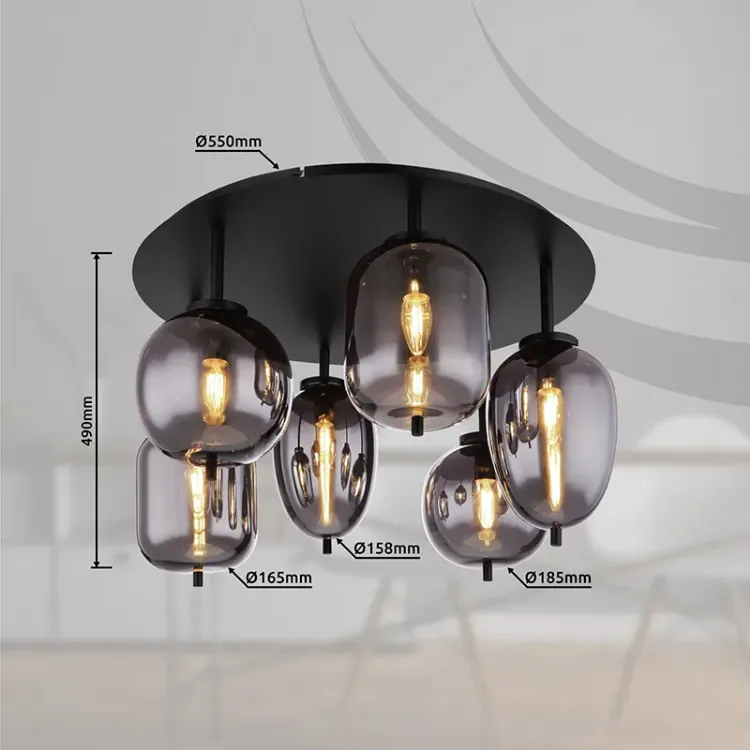 Alles GLOBO stropna svjetiljka BLACKY 15345-6D