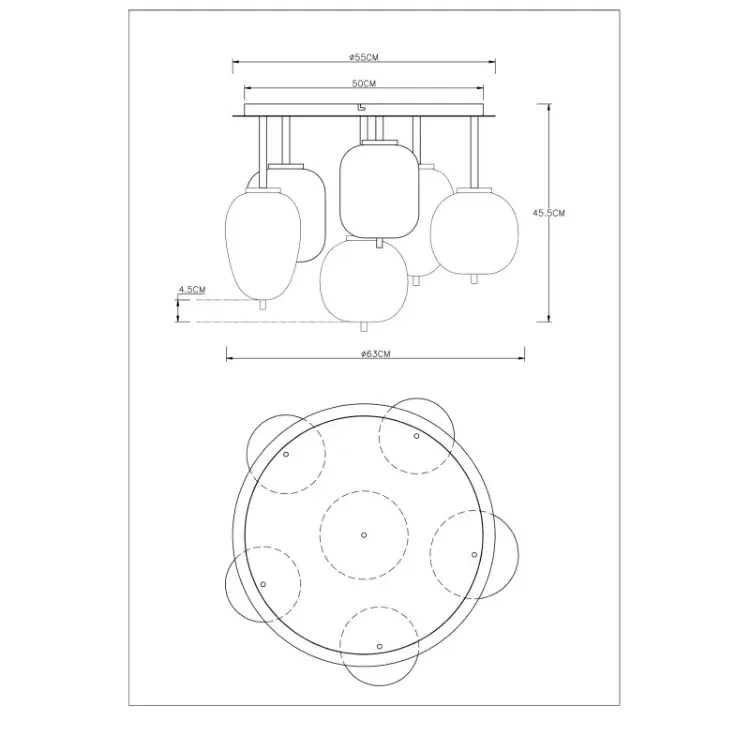 Alles GLOBO stropna svjetiljka BLACKY 15345-6D