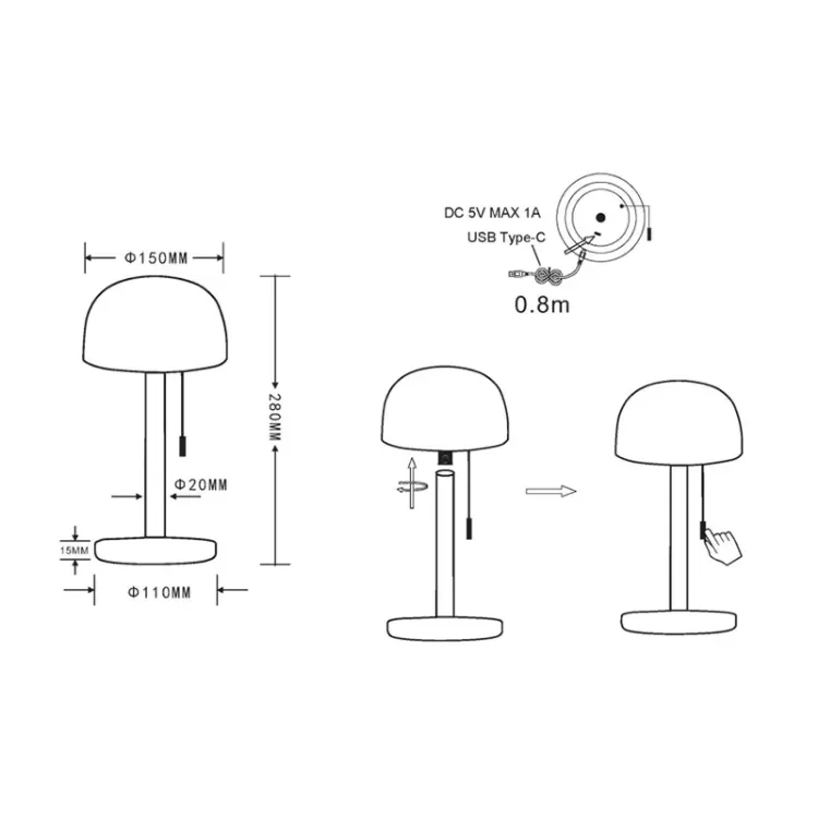 Alles GLOBO LED stolna svjetiljka 21016CH