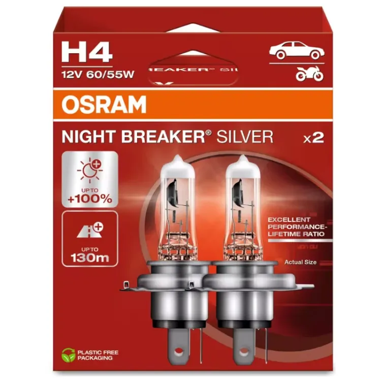 Alles OSRAM auto žarulja Night Breaker Silver H4 12V 60/55W Duobox