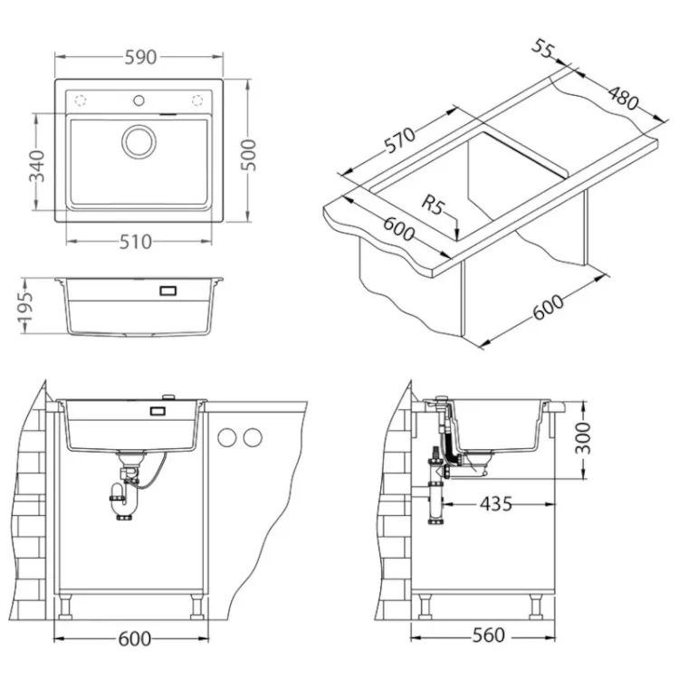 Alles ALVEUS set sudoper ATROX 30 i slavina FLEXA