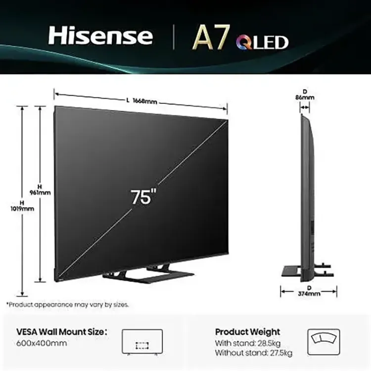 Alles HISENSE QLED TV 75A7Q