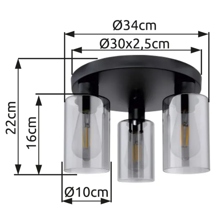 Alles GLOBO stropna svjetiljka HADERA 15465-3D