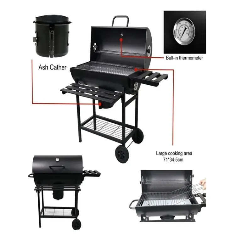 Alles Roštilj na ugljen 71 x 35 cm s ugrađenim ražnjem