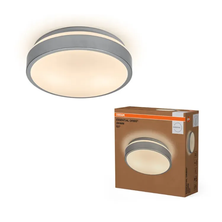 Alles OSRAM plafonjera Essential Orbis 280mm 2x E27 srebrna