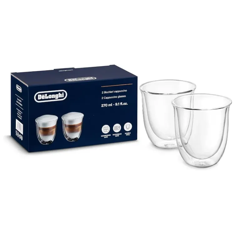 Alles DELONGHI čaše za cappuccino s dvostrukom stijenkom DELONGHI