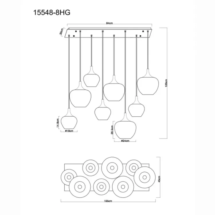 Alles GLOBO visilica MAXY 15548-8HG