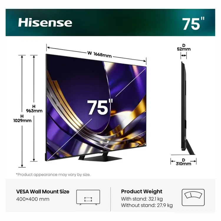 Alles HISENSE TV 75U7S PRO