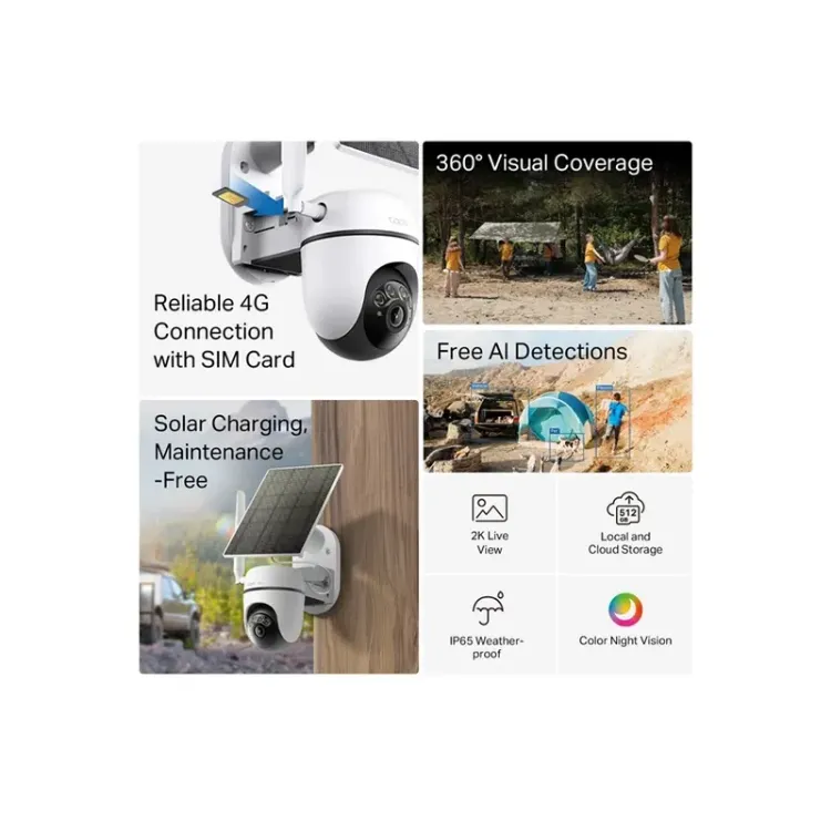Alles TP-Link Tapo C615G bežična vanjska nadzorna kamera + Tapo A201 Solar panel Kit