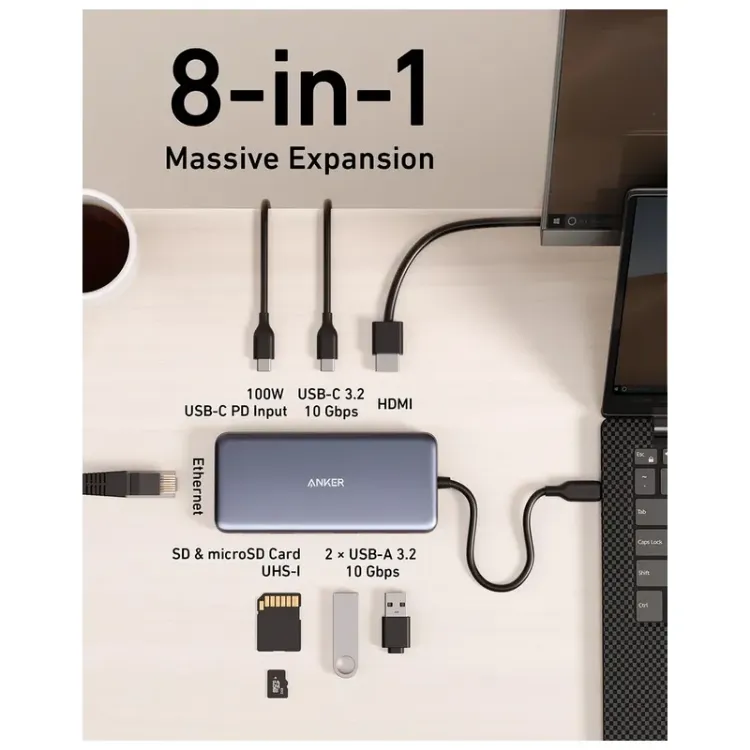 Alles ANKER USB-C hub 555 8u1