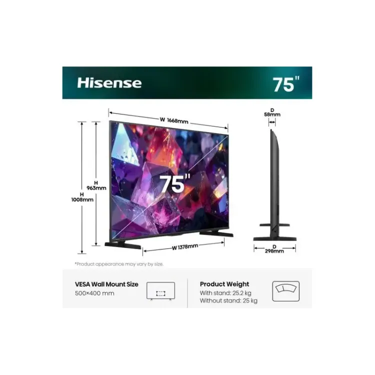 Alles HISENSE Hi-QLED TV 75E7S PRO