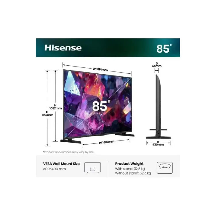 Alles HISENSE Hi-QLED TV 85E7S PRO