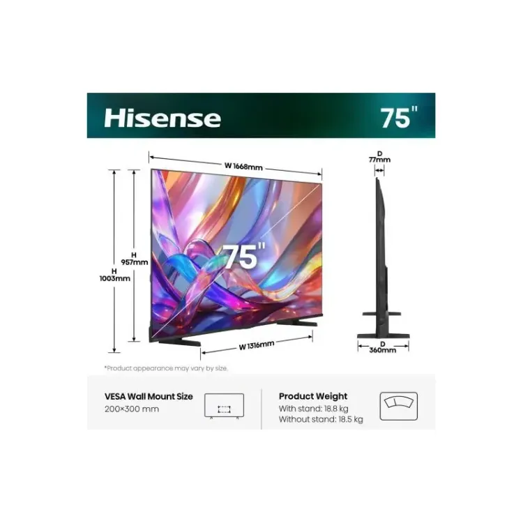Alles HISENSE Hi-QLED TV 75E7S